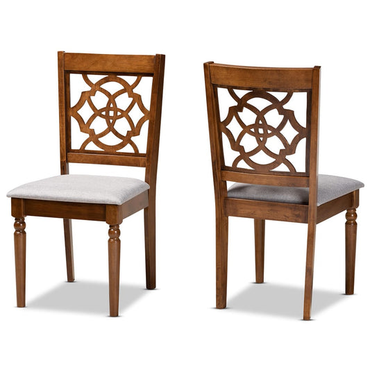 Baxton Studio - Renaud Set of 2 Dining Chairs in Grey/Walnut Brown - RH332C-Grey/Walnut-DC-2PK view 1