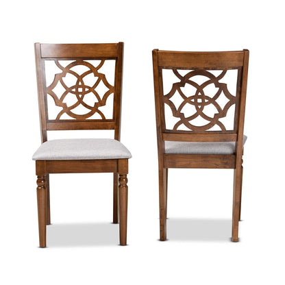 Baxton Studio - Renaud Set of 2 Dining Chairs in Grey/Walnut Brown - RH332C-Grey/Walnut-DC-2PK view 2