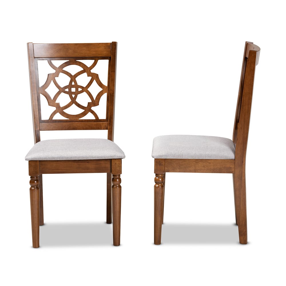 Baxton Studio - Renaud Set of 2 Dining Chairs in Grey/Walnut Brown - RH332C-Grey/Walnut-DC-2PK view 3