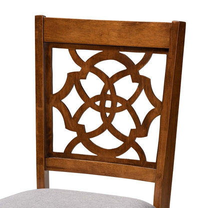 Baxton Studio - Renaud Set of 2 Dining Chairs in Grey/Walnut Brown - RH332C-Grey/Walnut-DC-2PK view 4