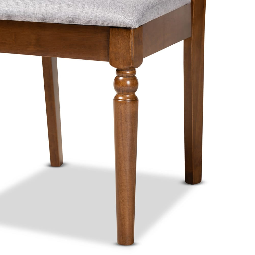 Baxton Studio - Renaud Set of 2 Dining Chairs in Grey/Walnut Brown - RH332C-Grey/Walnut-DC-2PK view 5