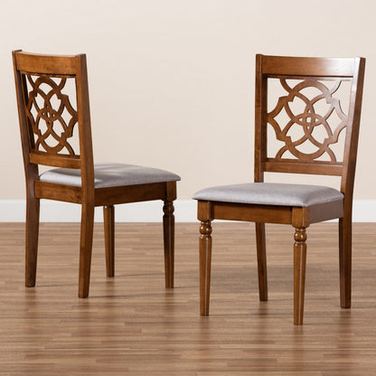 Baxton Studio - Renaud Set of 2 Dining Chairs in Grey/Walnut Brown - RH332C-Grey/Walnut-DC-2PK view 7