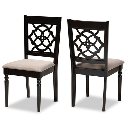 Baxton Studio - Renaud Set of 2 Dining Chairs in Sand/Dark Brown - RH332C-Sand/Dark Brown-DC-2PK view 1