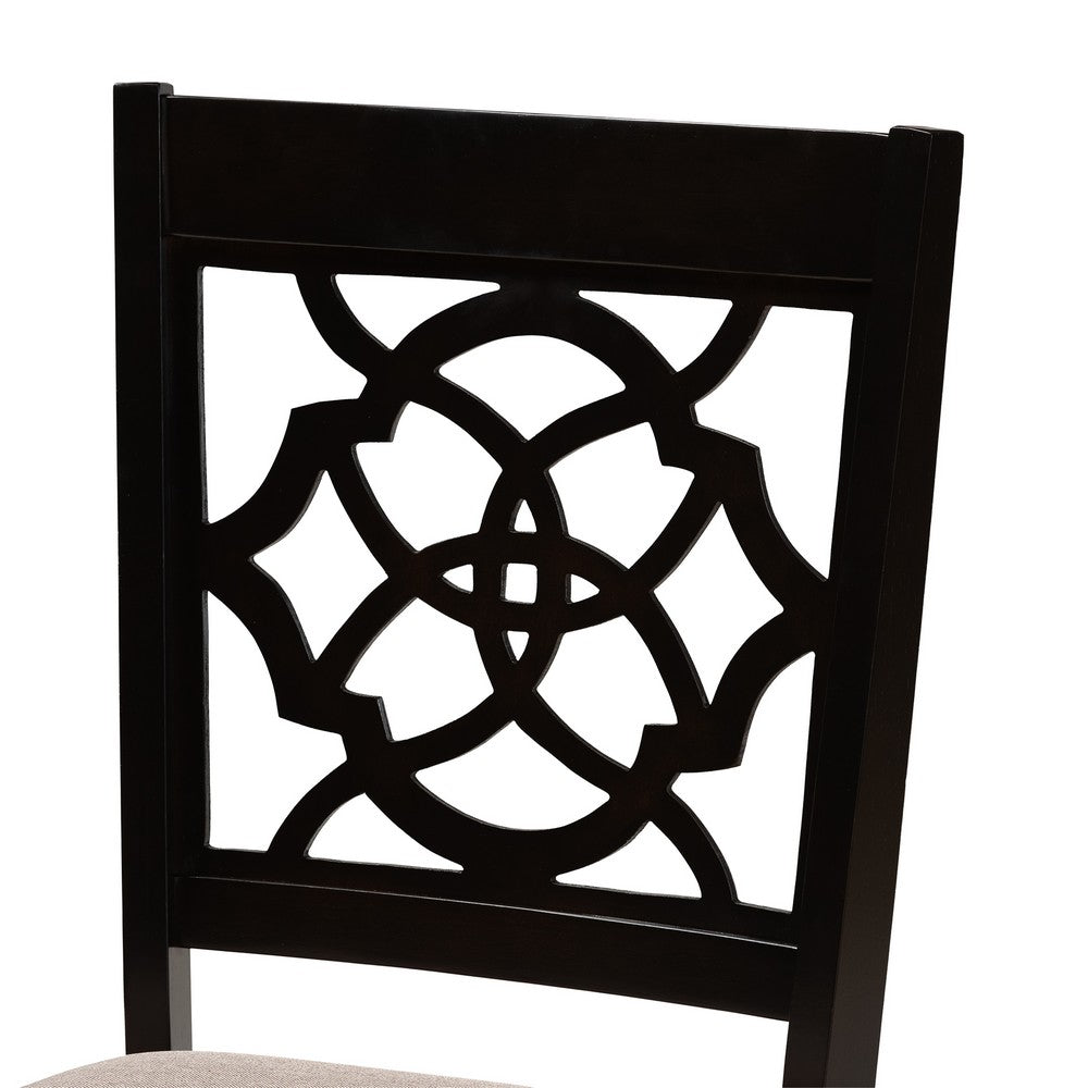 Baxton Studio - Renaud Set of 2 Dining Chairs in Sand/Dark Brown - RH332C-Sand/Dark Brown-DC-2PK view 4