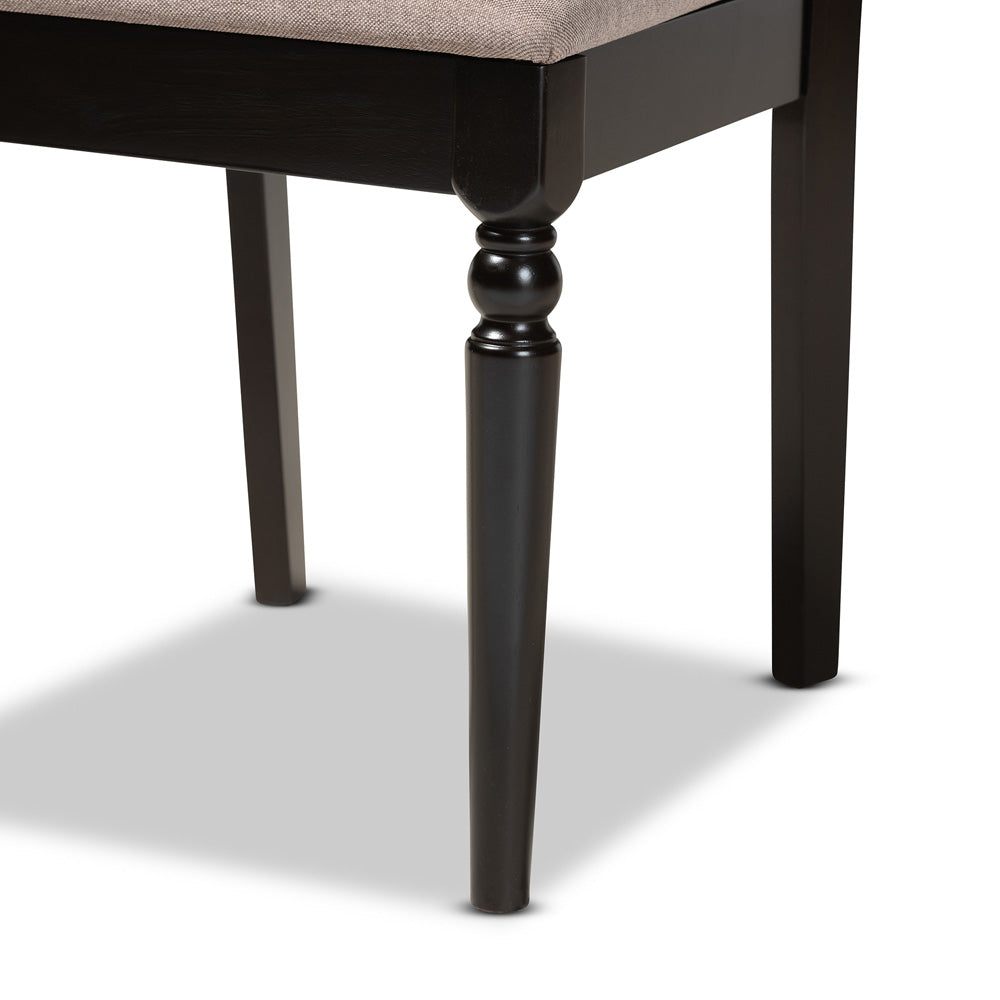 Baxton Studio - Renaud Set of 2 Dining Chairs in Sand/Dark Brown - RH332C-Sand/Dark Brown-DC-2PK view 5