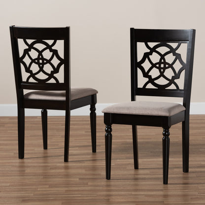 Baxton Studio - Renaud Set of 2 Dining Chairs in Sand/Dark Brown - RH332C-Sand/Dark Brown-DC-2PK view 7