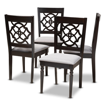 Baxton Studio - Renaud Set of 4 Dining Chairs in Gray/Espresso - RH332C-Grey/Dark Brown-DC-4PK view 1