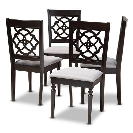 Baxton Studio - Renaud Set of 4 Dining Chairs in Gray/Espresso - RH332C-Grey/Dark Brown-DC-4PK view 1
