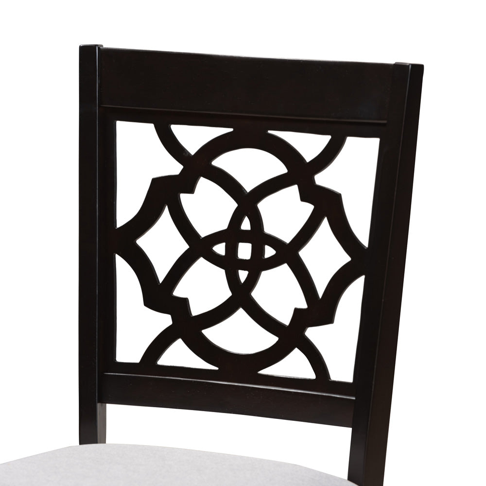 Baxton Studio - Renaud Set of 4 Dining Chairs in Gray/Espresso - RH332C-Grey/Dark Brown-DC-4PK view 3