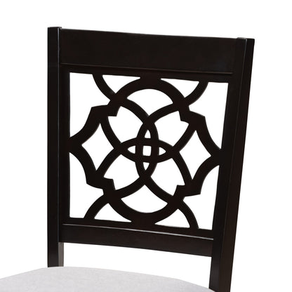 Baxton Studio - Renaud Set of 4 Dining Chairs in Gray/Espresso - RH332C-Grey/Dark Brown-DC-4PK view 3