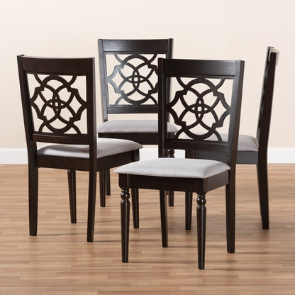 Baxton Studio - Renaud Set of 4 Dining Chairs in Gray/Espresso - RH332C-Grey/Dark Brown-DC-4PK view 4