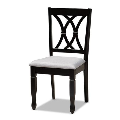 Baxton Studio - Reneau Dining Set in Grey/Espresso - RH316C-Grey/Dark Brown-7PC Dining Set view 2