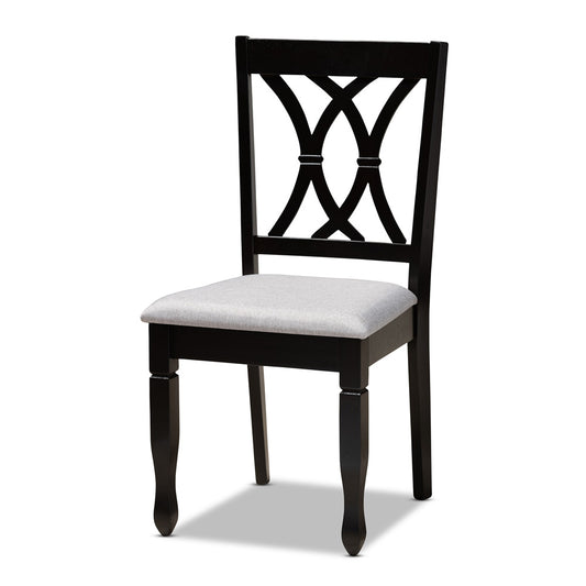 Baxton Studio - Reneau Dining Set in Grey/Espresso - RH316C-Grey/Dark Brown-7PC Dining Set view 2