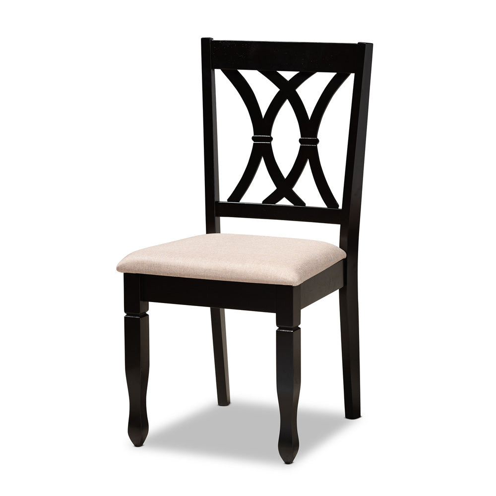 Baxton Studio - Reneau Dining Set in Sand Brown/Espresso - RH316C-Sand/Dark Brown-7PC Dining Set view 2