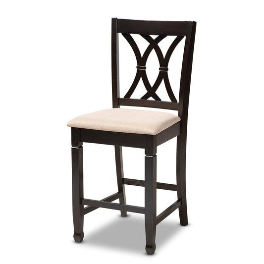 Baxton Studio - Reneau Pub Set in Sand/Espresso - RH316P-Sand/Dark Brown-5PC Pub Set view 2