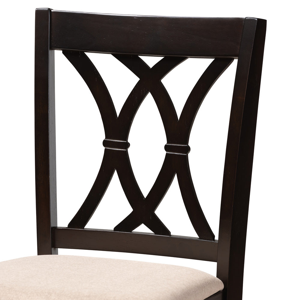 Baxton Studio - Reneau Pub Set in Sand/Espresso - RH316P-Sand/Dark Brown-5PC Pub Set view 4