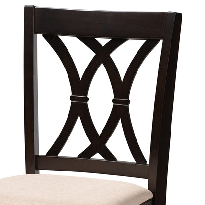 Baxton Studio - Reneau Pub Set in Sand/Espresso - RH316P-Sand/Dark Brown-5PC Pub Set view 4