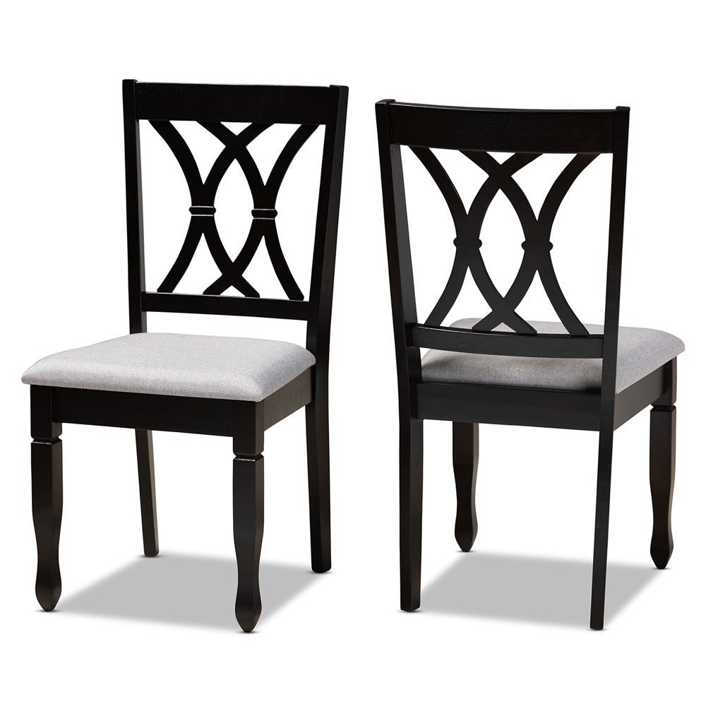 Baxton Studio - Reneau Set of 2 Dining Chairs in Grey/Espresso - RH316C-Grey/Dark Brown-DC-2PK view 1