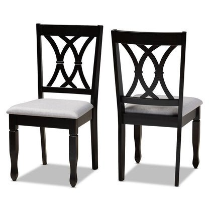Baxton Studio - Reneau Set of 2 Dining Chairs in Grey/Espresso - RH316C-Grey/Dark Brown-DC-2PK view 1