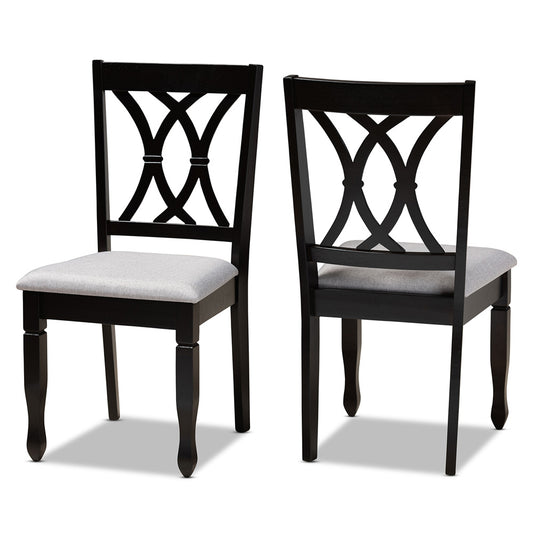 Baxton Studio - Reneau Set of 2 Dining Chairs in Grey/Espresso - RH316C-Grey/Dark Brown-DC-2PK view 1