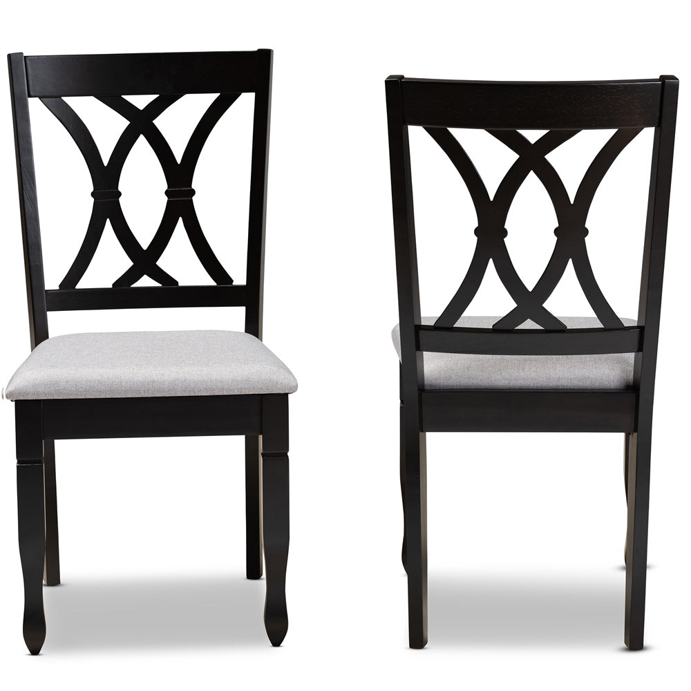 Baxton Studio - Reneau Set of 2 Dining Chairs in Grey/Espresso - RH316C-Grey/Dark Brown-DC-2PK view 2