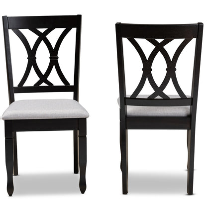 Baxton Studio - Reneau Set of 2 Dining Chairs in Grey/Espresso - RH316C-Grey/Dark Brown-DC-2PK view 2
