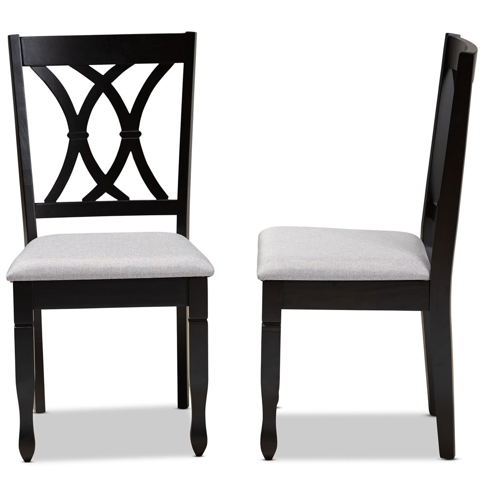 Baxton Studio - Reneau Set of 2 Dining Chairs in Grey/Espresso - RH316C-Grey/Dark Brown-DC-2PK view 3