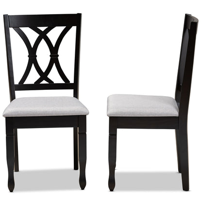 Baxton Studio - Reneau Set of 2 Dining Chairs in Grey/Espresso - RH316C-Grey/Dark Brown-DC-2PK view 3