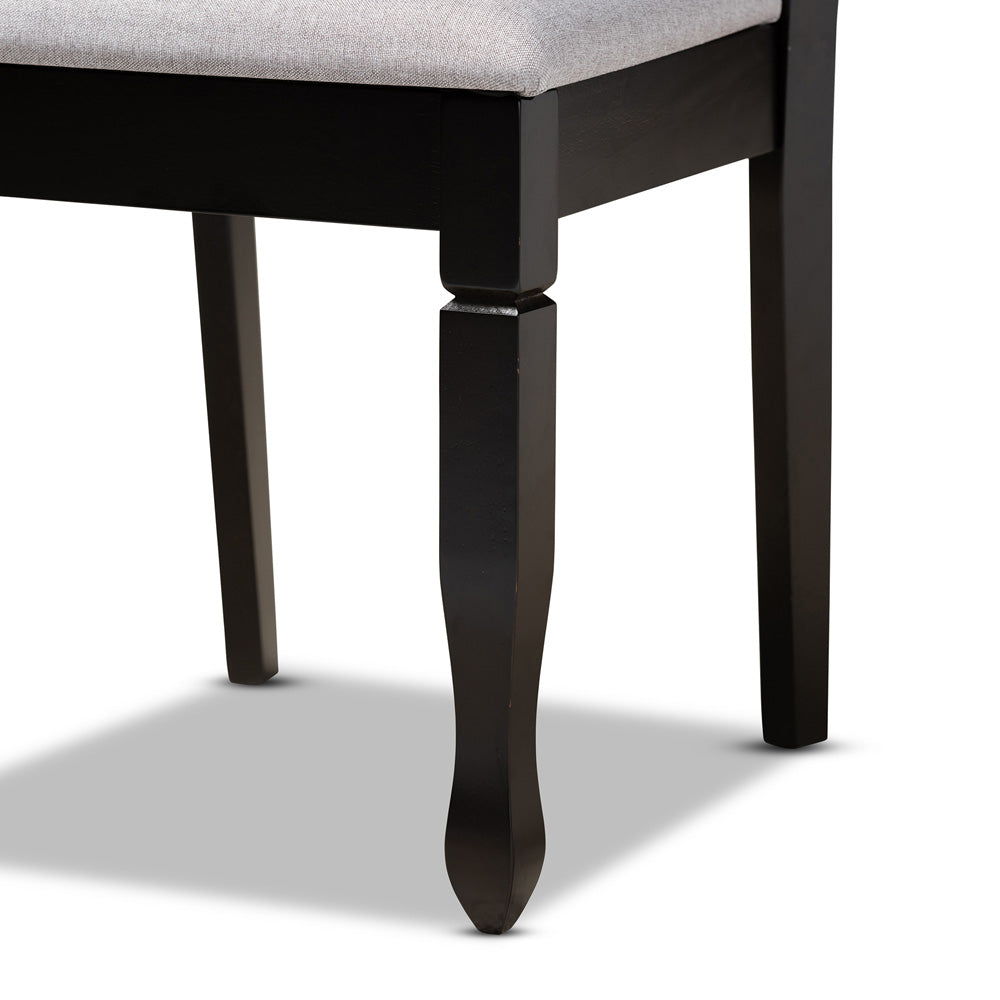 Baxton Studio - Reneau Set of 2 Dining Chairs in Grey/Espresso - RH316C-Grey/Dark Brown-DC-2PK view 5