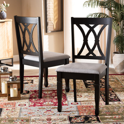 Baxton Studio - Reneau Set of 2 Dining Chairs in Grey/Espresso - RH316C-Grey/Dark Brown-DC-2PK view 6