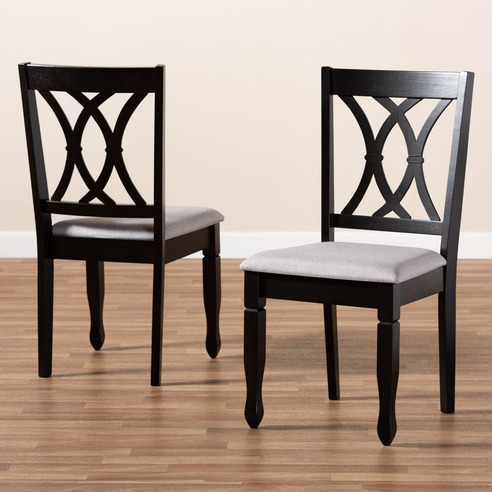 Baxton Studio - Reneau Set of 2 Dining Chairs in Grey/Espresso - RH316C-Grey/Dark Brown-DC-2PK view 7