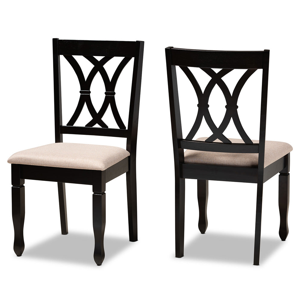 Baxton Studio - Reneau Set of 2 Dining Chairs in Sand Brown/Espresso - RH316C-Sand/Dark Brown-DC-2PK view 1