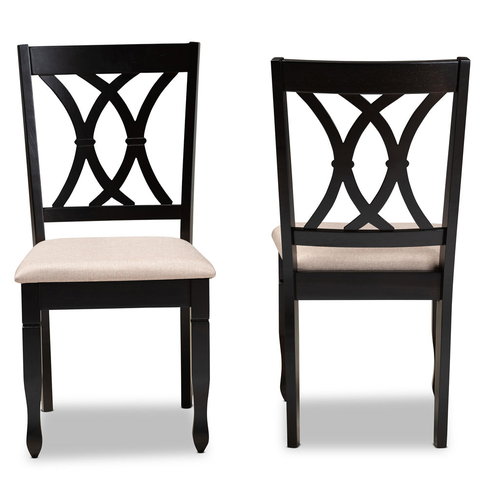 Baxton Studio - Reneau Set of 2 Dining Chairs in Sand Brown/Espresso - RH316C-Sand/Dark Brown-DC-2PK view 2