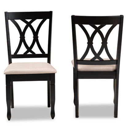 Baxton Studio - Reneau Set of 2 Dining Chairs in Sand Brown/Espresso - RH316C-Sand/Dark Brown-DC-2PK view 2