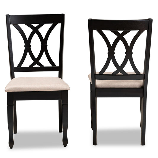 Baxton Studio - Reneau Set of 2 Dining Chairs in Sand Brown/Espresso - RH316C-Sand/Dark Brown-DC-2PK view 2