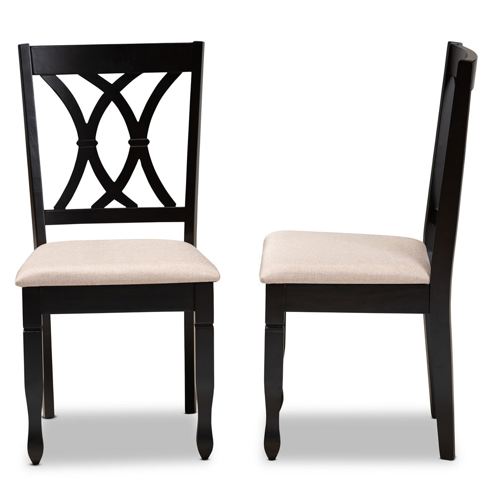 Baxton Studio - Reneau Set of 2 Dining Chairs in Sand Brown/Espresso - RH316C-Sand/Dark Brown-DC-2PK view 3