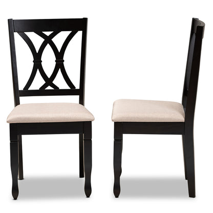 Baxton Studio - Reneau Set of 2 Dining Chairs in Sand Brown/Espresso - RH316C-Sand/Dark Brown-DC-2PK view 3