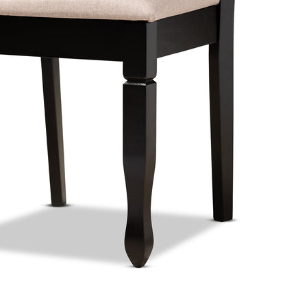 Baxton Studio - Reneau Set of 2 Dining Chairs in Sand Brown/Espresso - RH316C-Sand/Dark Brown-DC-2PK view 5