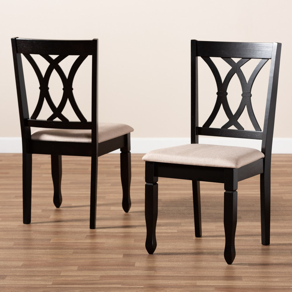 Baxton Studio - Reneau Set of 2 Dining Chairs in Sand Brown/Espresso - RH316C-Sand/Dark Brown-DC-2PK view 7