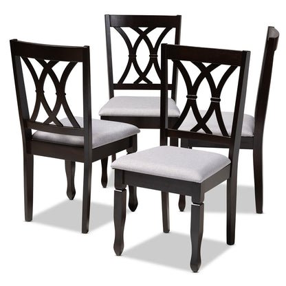 Baxton Studio - Reneau Set of 4 Dining Chairs in Gray/Espresso - RH316C-Grey/Dark Brown-DC-4PK view 1
