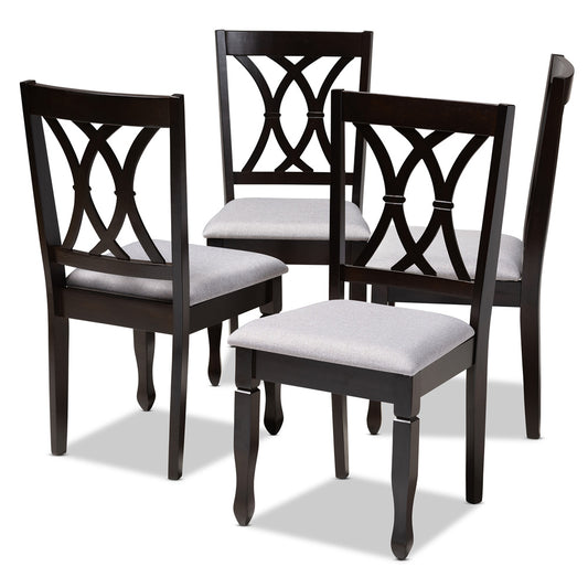 Baxton Studio - Reneau Set of 4 Dining Chairs in Gray/Espresso - RH316C-Grey/Dark Brown-DC-4PK view 1