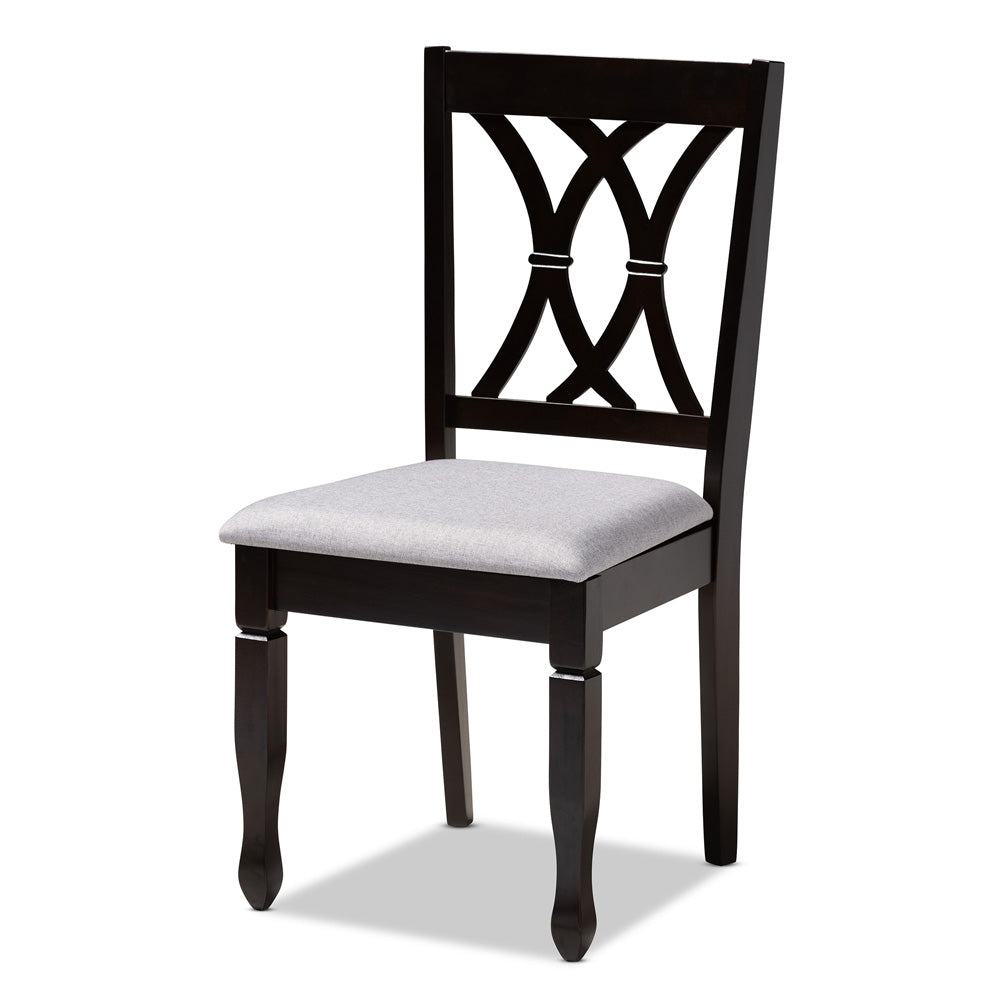 Baxton Studio - Reneau Set of 4 Dining Chairs in Gray/Espresso - RH316C-Grey/Dark Brown-DC-4PK view 2