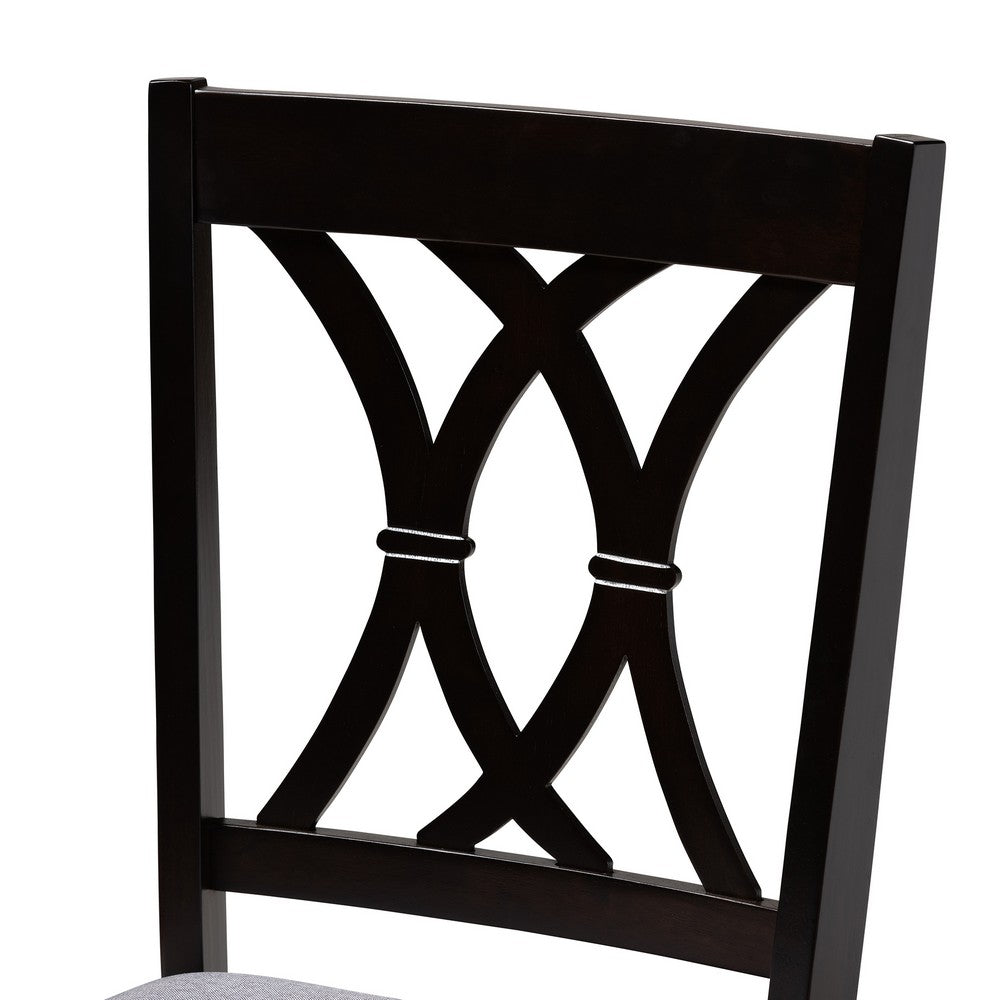 Baxton Studio - Reneau Set of 4 Dining Chairs in Gray/Espresso - RH316C-Grey/Dark Brown-DC-4PK view 3