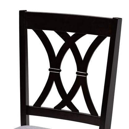 Baxton Studio - Reneau Set of 4 Dining Chairs in Gray/Espresso - RH316C-Grey/Dark Brown-DC-4PK view 3