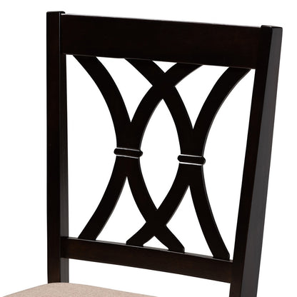 Baxton Studio - Reneau Set of 4 Dining Chairs in Sand Brown/Espresso - RH316C-Sand/Dark Brown-DC-4PK view 3