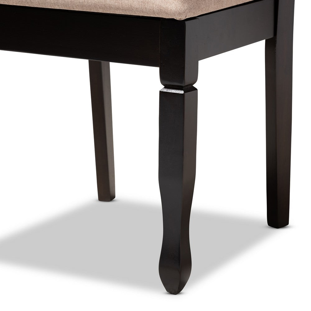 Baxton Studio - Reneau Set of 4 Dining Chairs in Sand Brown/Espresso - RH316C-Sand/Dark Brown-DC-4PK view 4