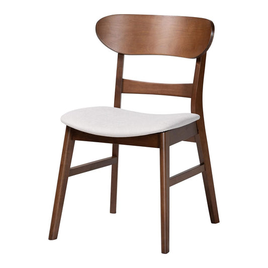 Baxton Studio - Reva Dining Set in Taupe/Walnut Brown - Everwood/Hexa-Taupe/Walnut-5PC Dining Set view 2