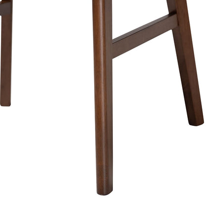 Baxton Studio - Reva Dining Set in Taupe/Walnut Brown - Everwood/Hexa-Taupe/Walnut-5PC Dining Set view 6