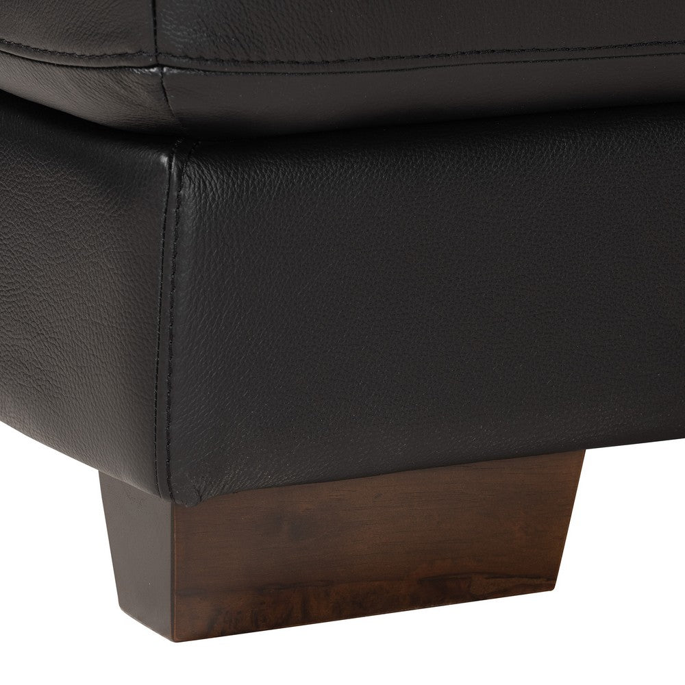 Baxton Studio - Reverie Sectional Sofa in Black/Walnut Brown - LSG6002L-Sectional-Full Leather-Black-Dakota 06 view 4