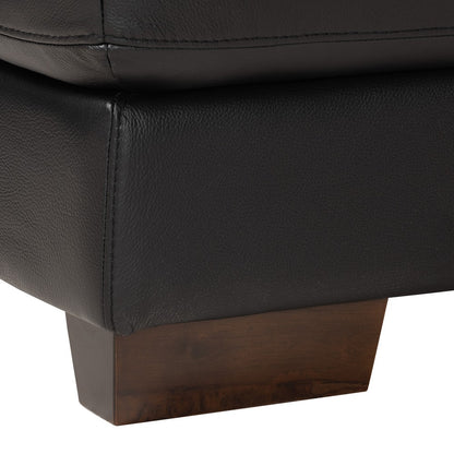 Baxton Studio - Reverie Sectional Sofa in Black/Walnut Brown - LSG6002L-Sectional-Full Leather-Black-Dakota 06 view 4